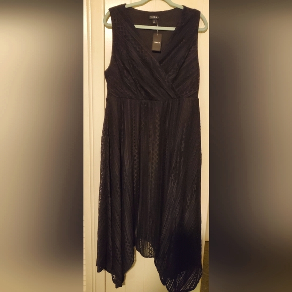 Torrid Dresses & Skirts - Torrid Black Geo Lace Handkerchief Skater Dress